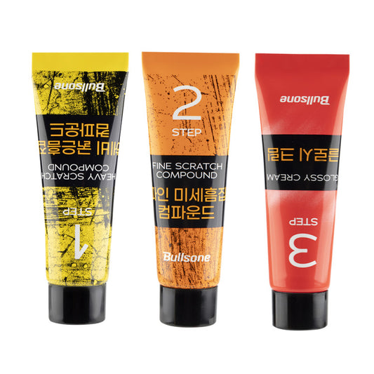 BULLSONE 3-STEP POLISH COMPOUND MINI KIT 25 g*3 (0.88oz*3)